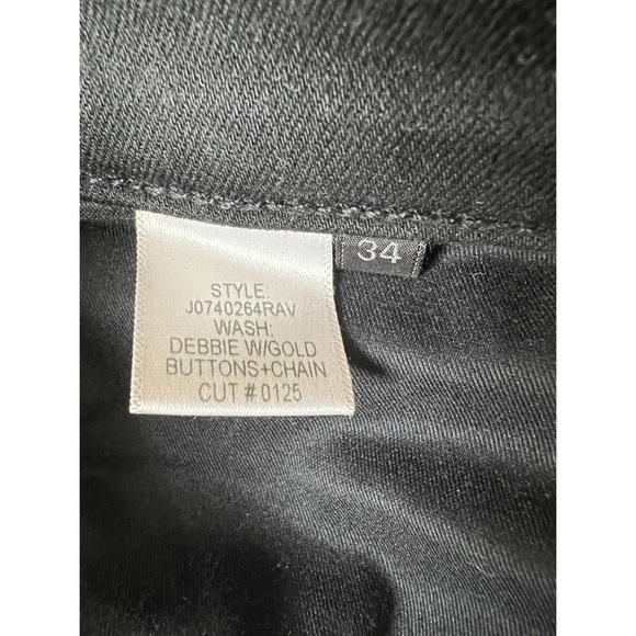 Nwt Veronica Beard Debbie 10" Rise Skinny Jeans Gold Button Front Size 34 - Picture 9 of 13